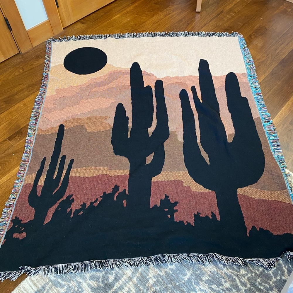 Gorgeous woven desert sunset blanket